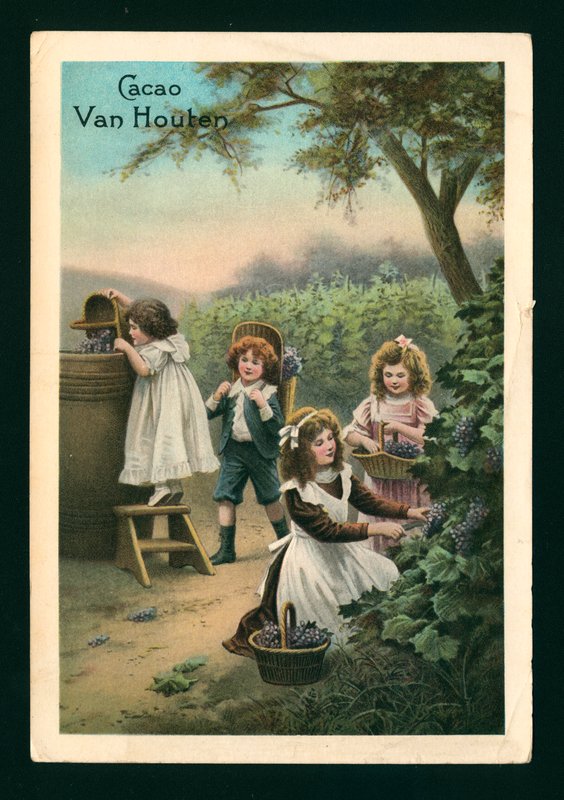 Děti sbírající hrozny (chromolit) od (after) French School