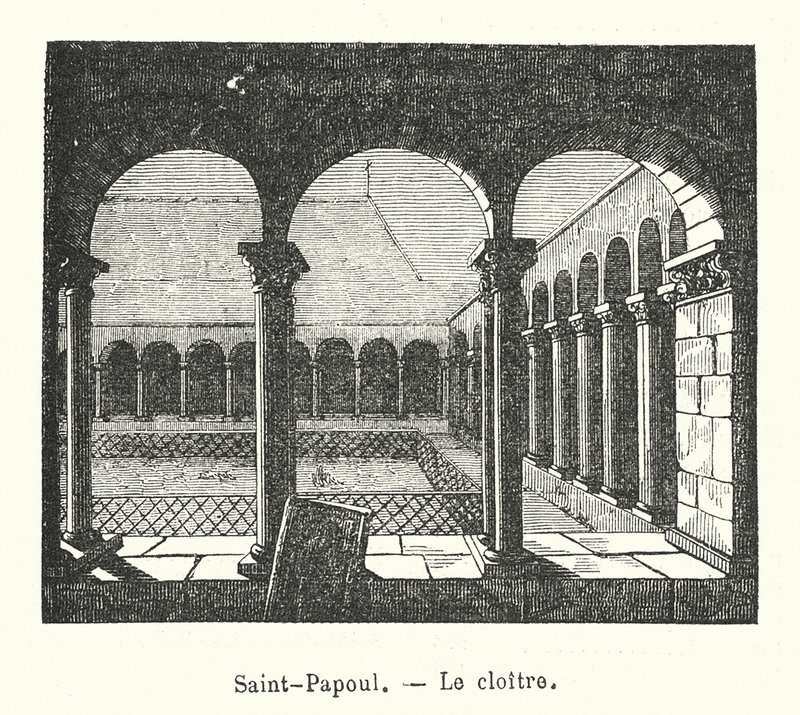 Saint-Papoul, Klášter (rytina) od (after) French School