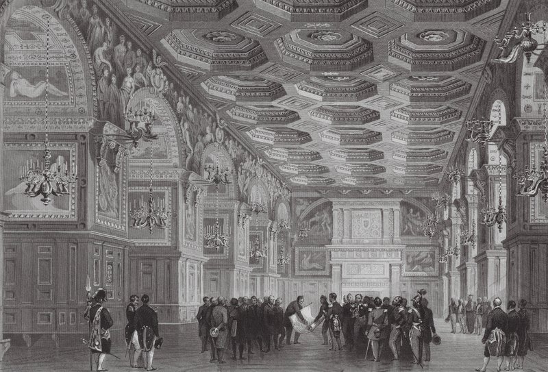 Palác Fontainebleau (rytina) od (after) French School