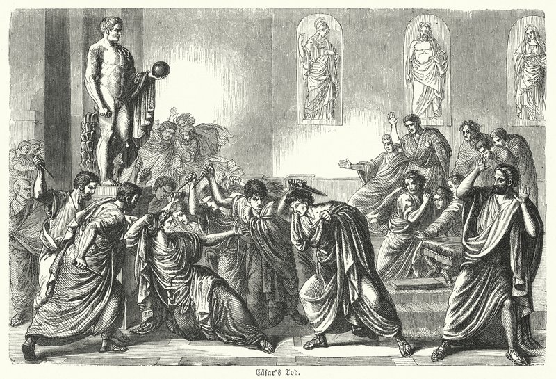 Zavraždění Julia Caesara (rytina) od (after) German School
