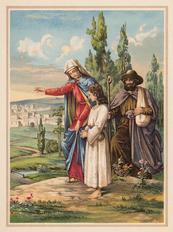 Do chrámu (barevná litografie) od (after) German School