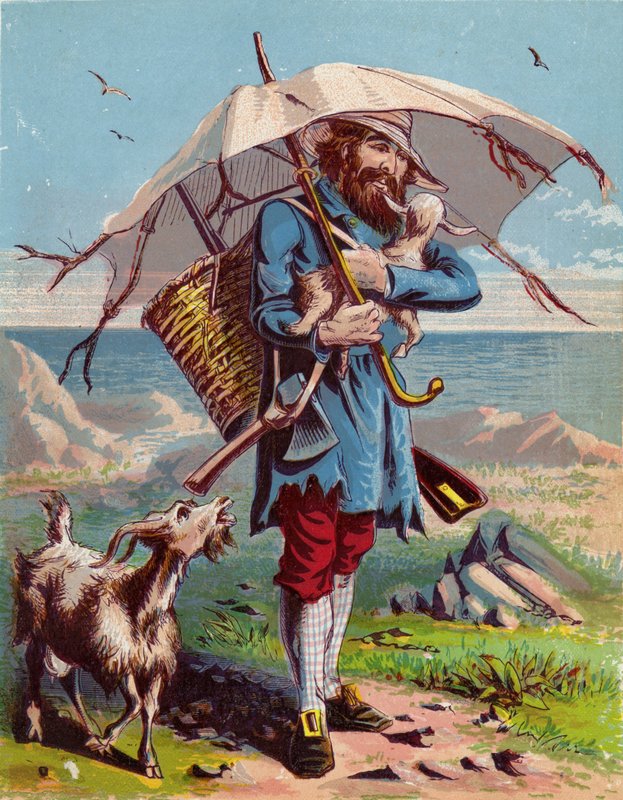 Ilustrace pro Robinsona Crusoe od American School