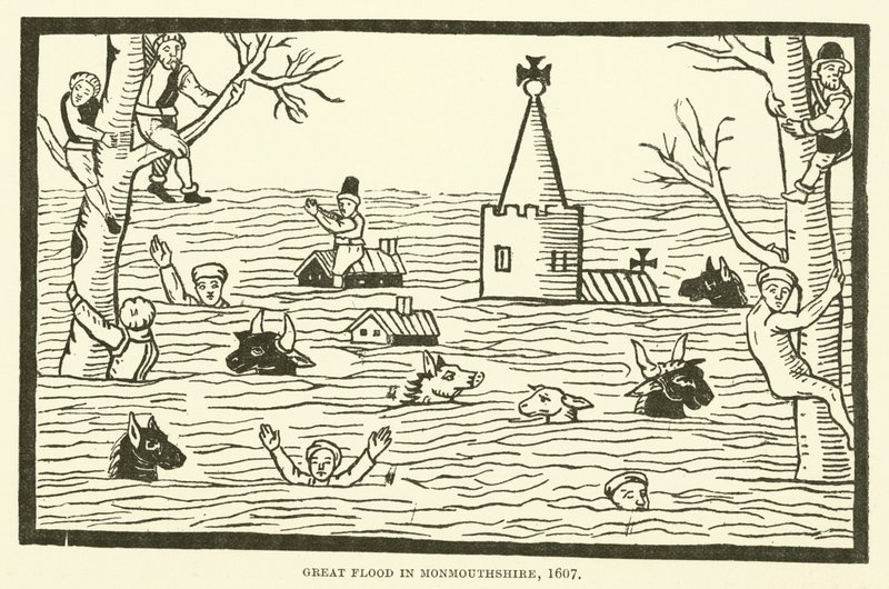 Velká povodeň v Monmouthshire, 1607 od English School