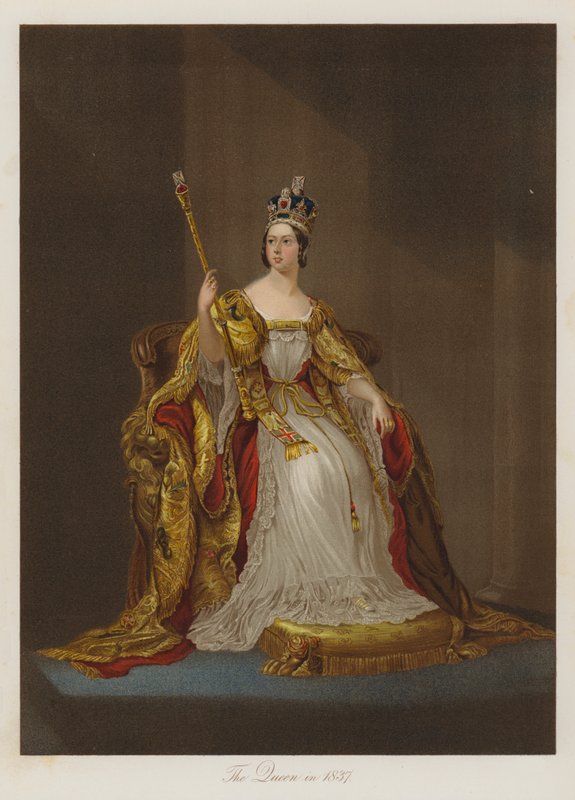 Královna v roce 1837 od English School
