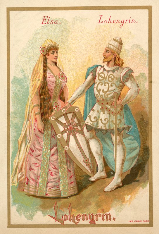 Elsa a Lohengrin, z opery Richarda Wagnera Lohengrin od French School