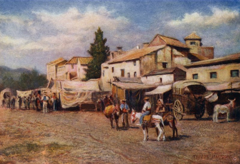 Malaga, Guadalmedina (barevné lito) od A. Trevor Haddon