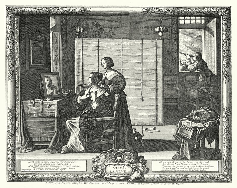 La Toilette (rytina) od Abraham (after) Bosse