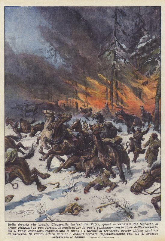 V hořícím lese od Achille Beltrame