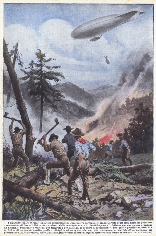 Vzducholodě proti ohni od Achille Beltrame