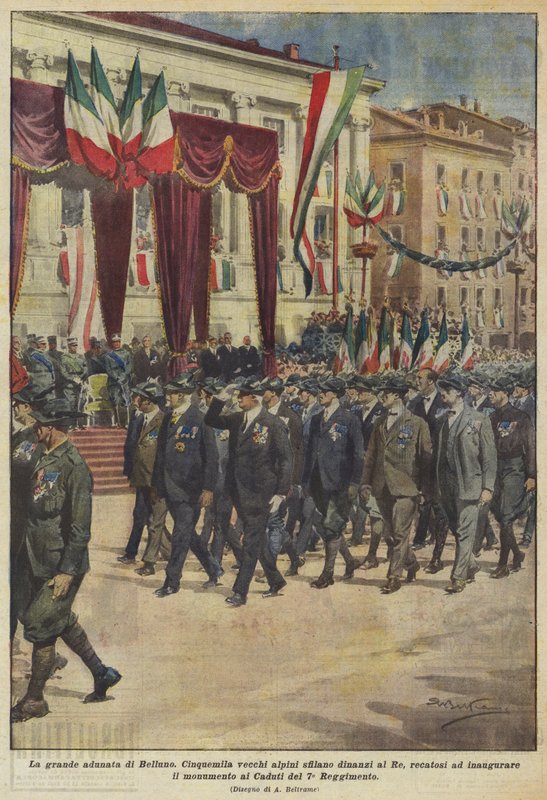 Velké shromáždění v Bellunu od Achille Beltrame