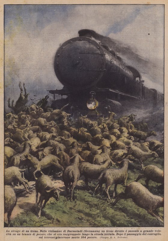 Masakr ve vlaku od Achille Beltrame
