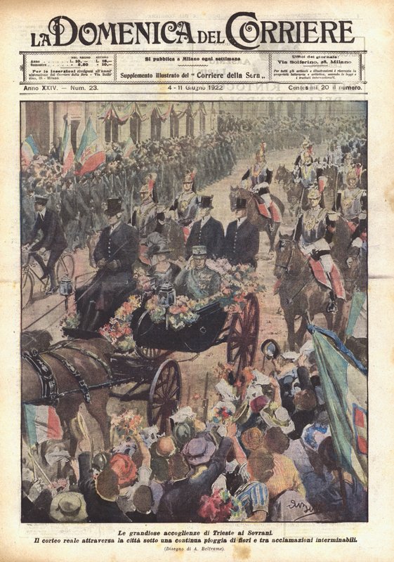 Velkolepé uvítání panovníků v Terstu od Achille Beltrame