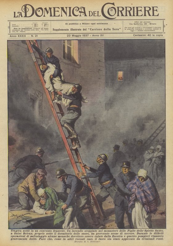 Tragická noc ve francouzském klášteře od Achille Beltrame