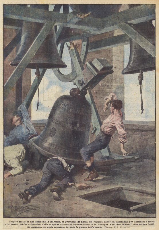 Tragické zřícení zvonu od Achille Beltrame