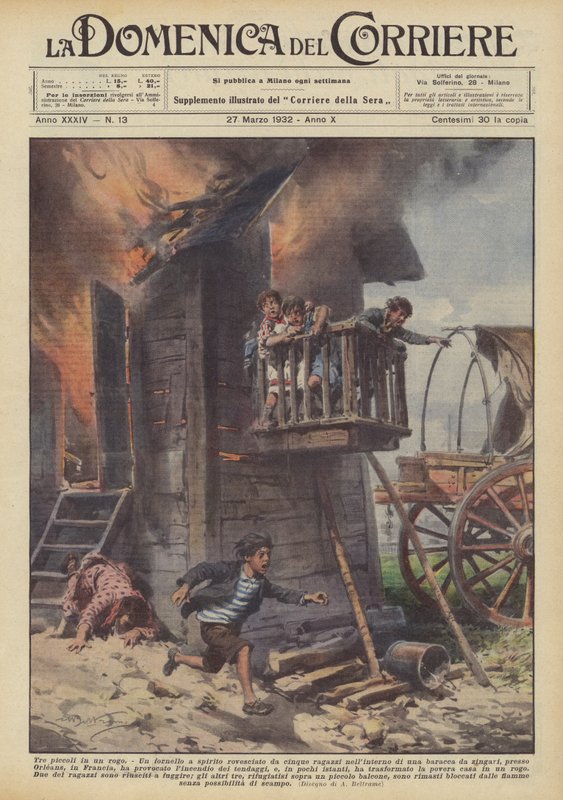 Tři děti v ohni od Achille Beltrame