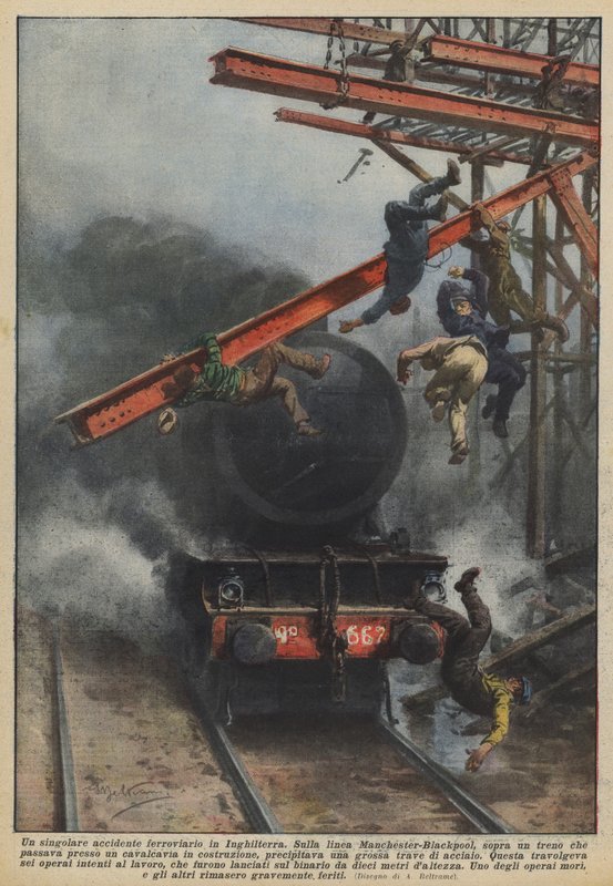 Neobvyklá železniční nehoda v Anglii od Achille Beltrame