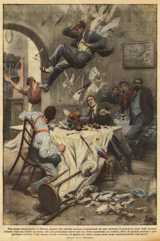 Tragikomická scéna od Achille Beltrame