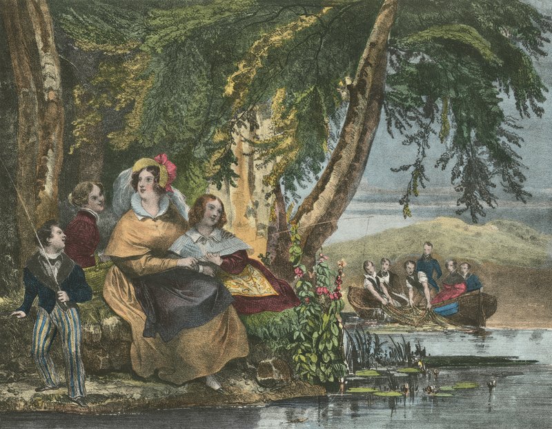 La Peche, Rybaření od Achille Devéria