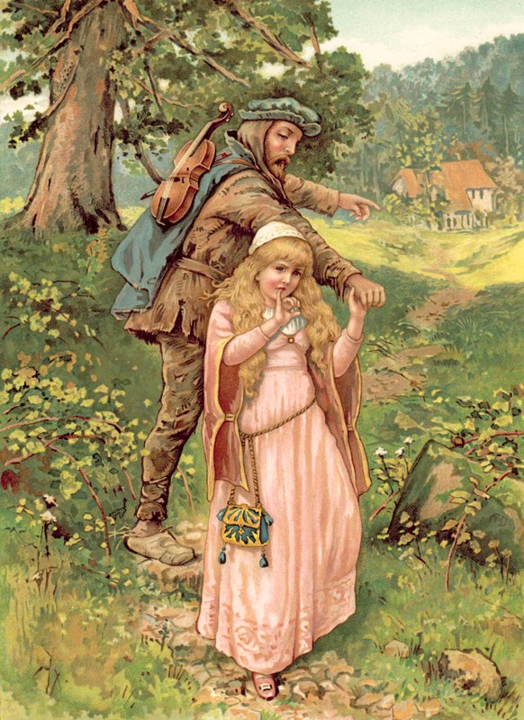 Princezna a žebrák (chromolitho) od Ada Dennis