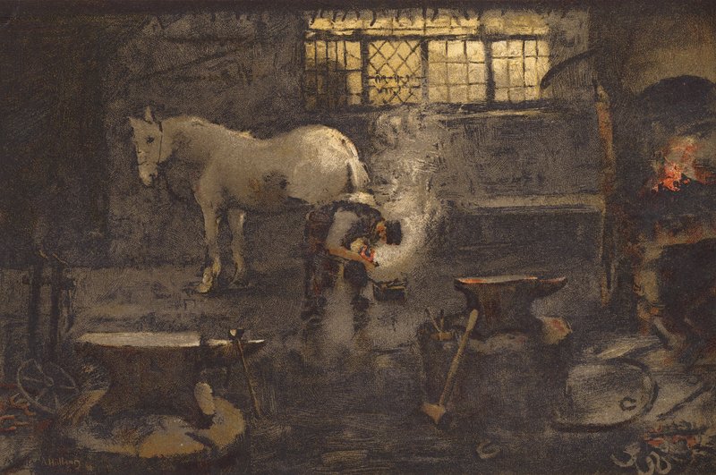 Náš vesnický kovář (chromolitho) od Ada Holland