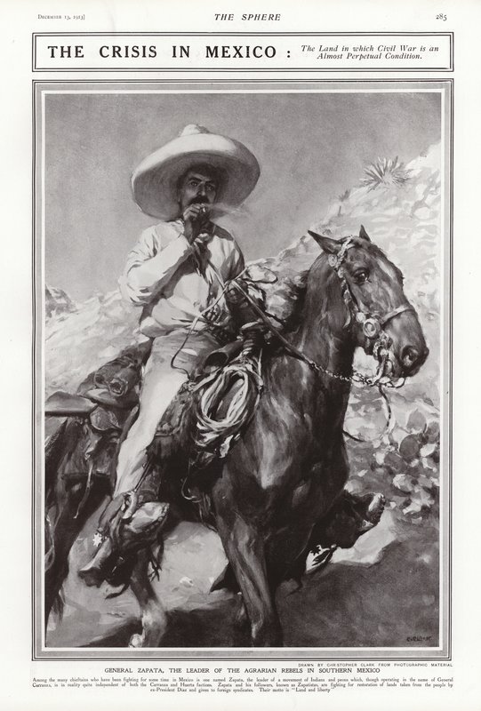 Generál Zapata, vůdce agrárních rebelů v jižním Mexiku, 1913 od Addison Thomas Millar
