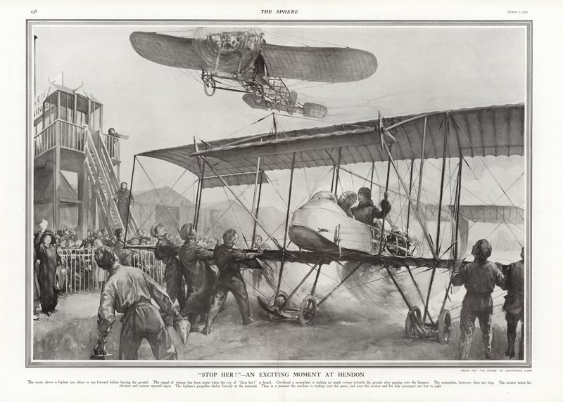 Blízko nehody na letišti Hendon, 1913. od Addison Thomas Millar