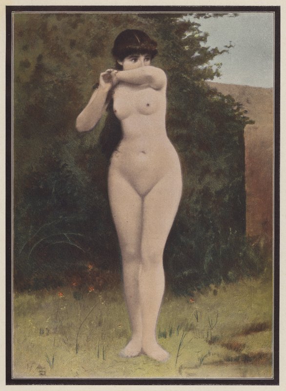 Překvapená žena (barva lito) od Adolphe Frederic Lejeune
