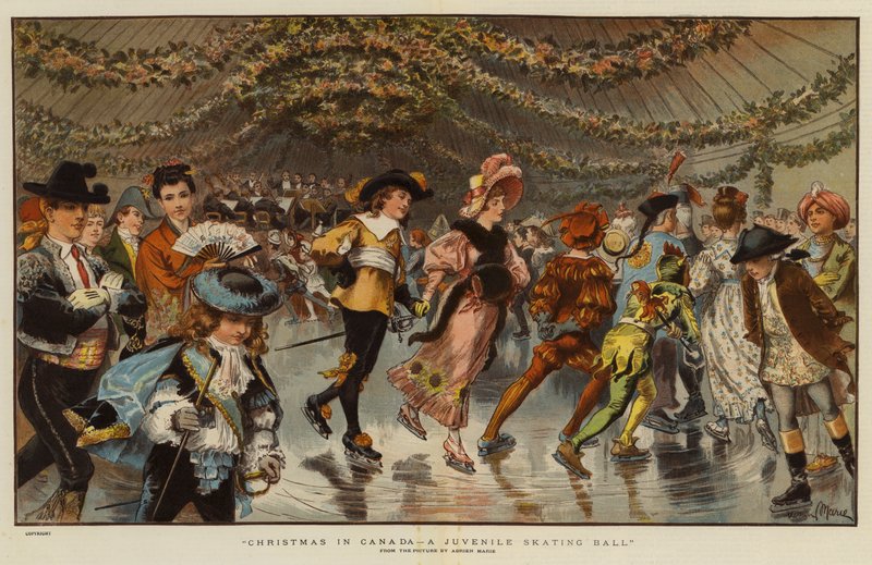 Vánoce v Kanadě, Juvenile Skating Ball (chromolitho) od Adrien Emmanuel Marie