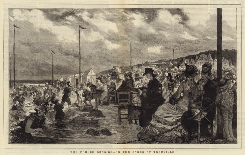Francouzské moře, na píscích v Trouville od Adrien Emmanuel Marie