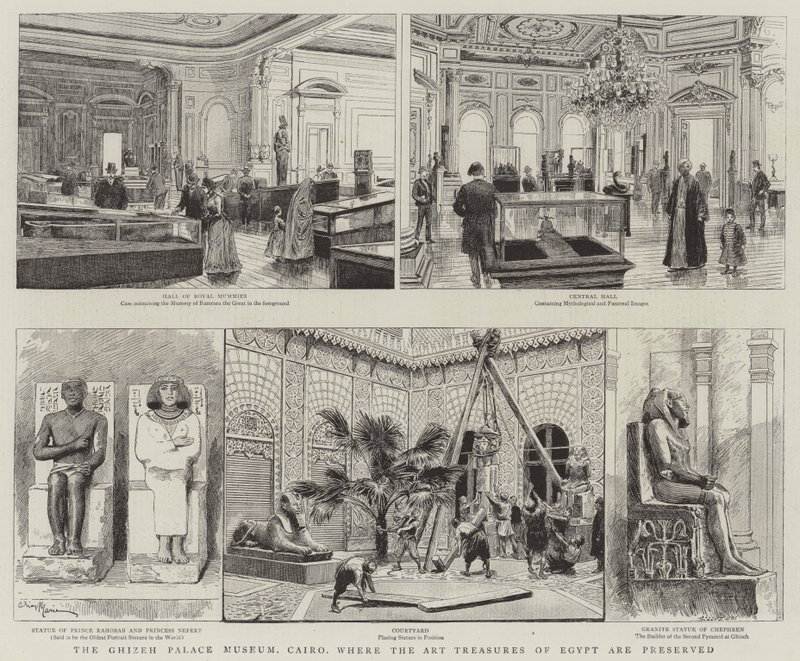 Muzeum Ghizeh Palace, Káhira, kde jsou uchovány umělecké poklady Egypta od Adrien Emmanuel Marie