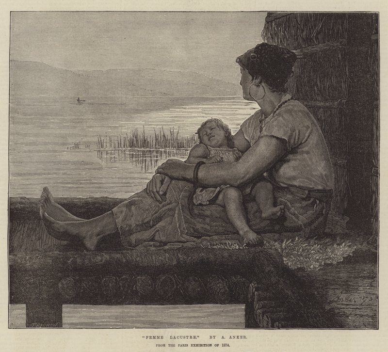 Femme Lacustre z pařížské výstavy v roce 1874 od Albert Anker