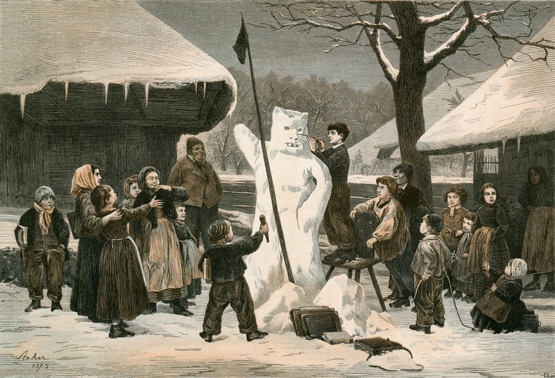 Zábava Snow Bear-Schoolboy poblíž Bernu od Albert Anker
