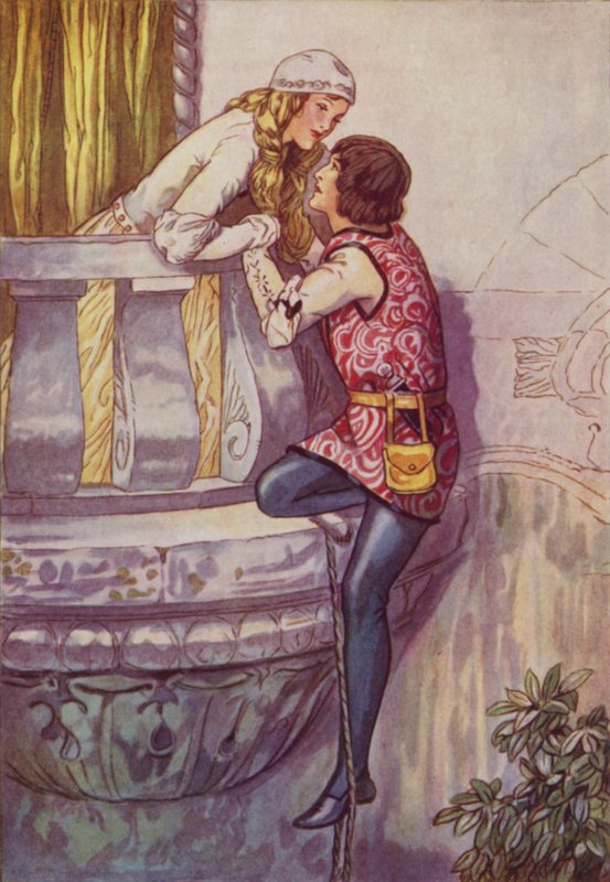 Shakespeare: Romeo a Julie (barevné lito) od Albert Edward Jackson