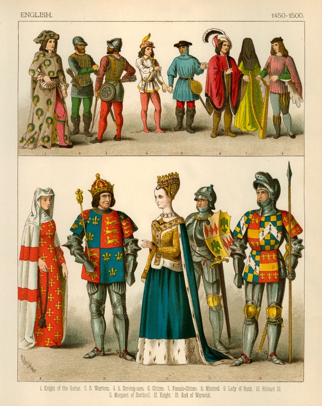 Anglický kostým 1450-1500 od Albert Kretschmer