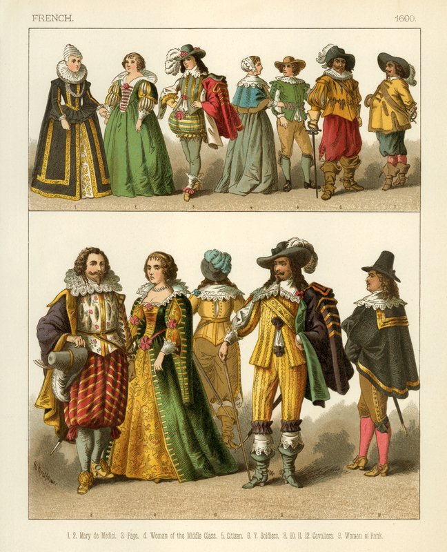 Francouzské kostýmy 1600 od Albert Kretschmer