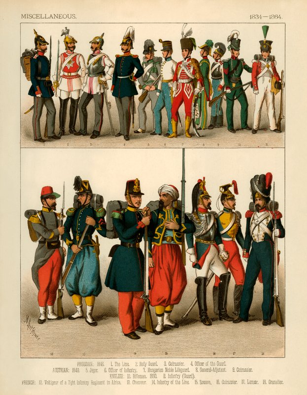 Různé kostýmy 1834-1864 od Albert Kretschmer