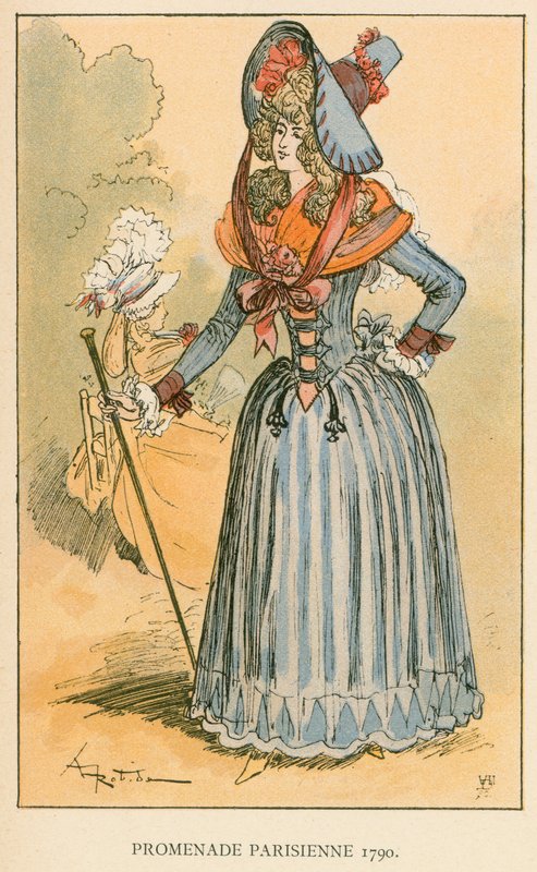 Pařížská promenáda 1790 od Albert Robida