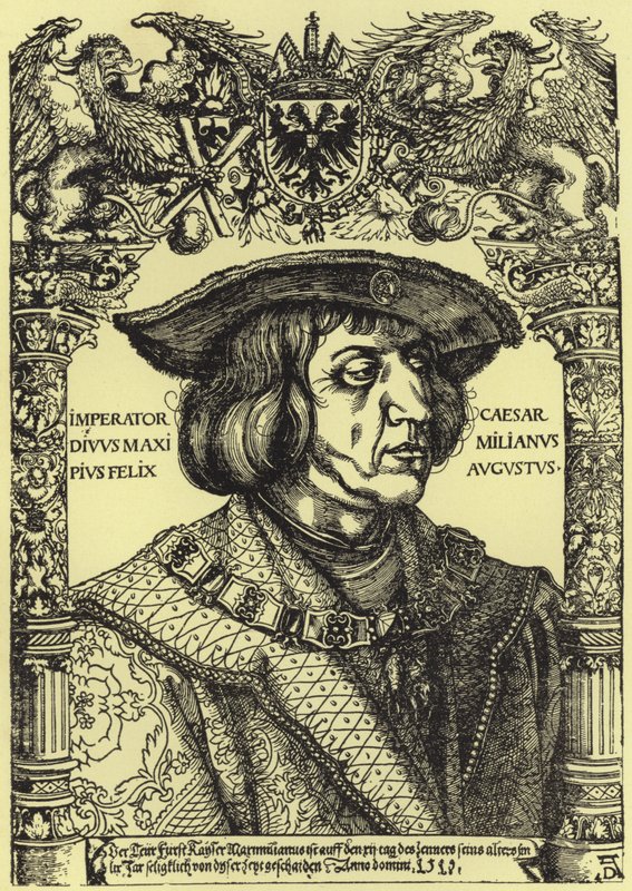 Portrét císaře Maxmiliána od Albrecht Dürer