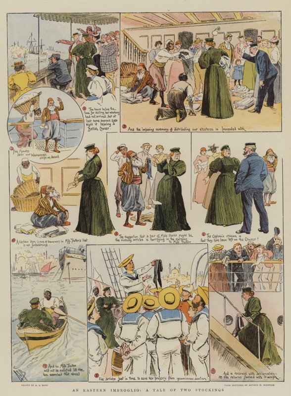 Východní Imbroglio, příběh dvou punčoch (chromolitho) od Alexander Stuart Boyd