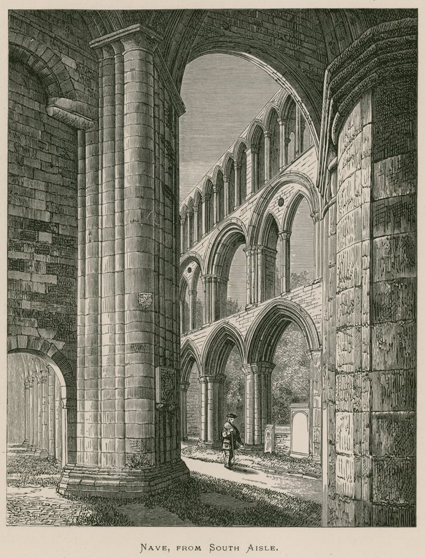 Jedburgh Abbey, Nave, z jižní uličky od Alexander Francis Lydon