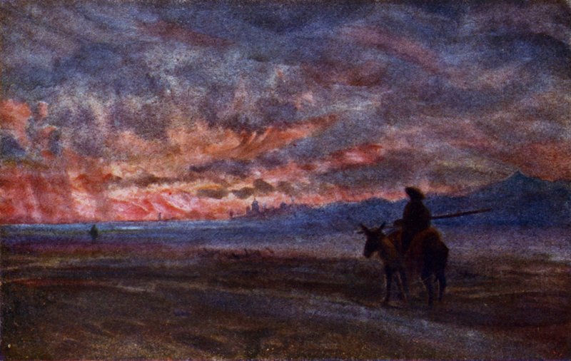 Západ slunce (barevné lito) od Alexander Wallace Rimington