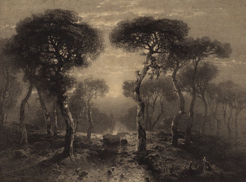 Krajina se stromy od Alexandre Calame