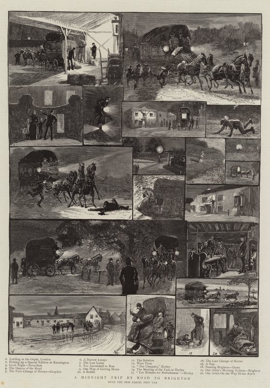 Půlnoční výlet po silnici do Brightonu od Alfred Chantrey Corbould
