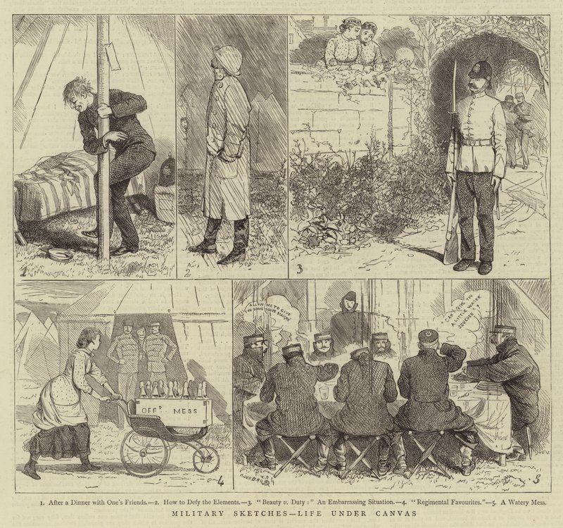 Vojenské skici, život pod plátnem od Alfred Chantrey Corbould