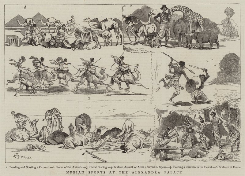 Nubian Sports v paláci Alexandra od Alfred Chantrey Corbould