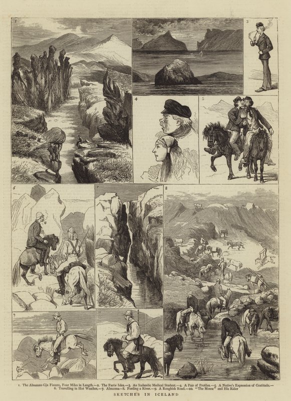 Skici na Islandu od Alfred Chantrey Corbould