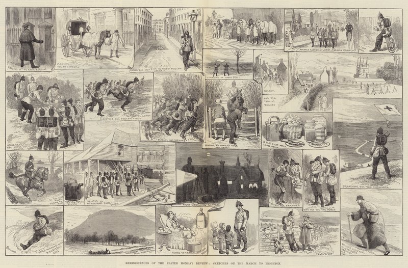 Reminiscence of Easter Monday Review, Skicy on the March to Brighton od Alfred Courbould