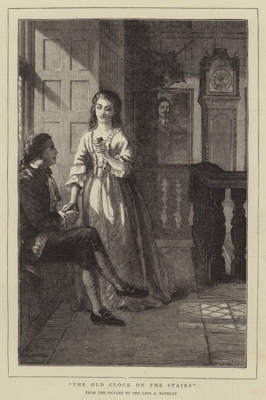 Staré hodiny na schodech od Alfred Rankley
