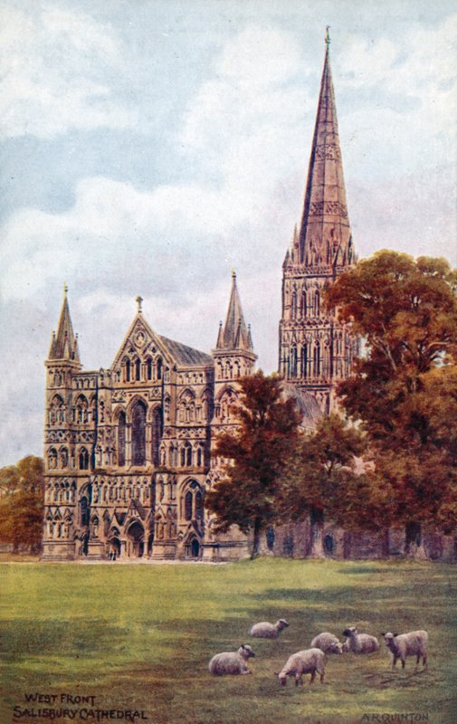 Katedrála v Salisbury, západní fronta od Alfred Robert Quinton