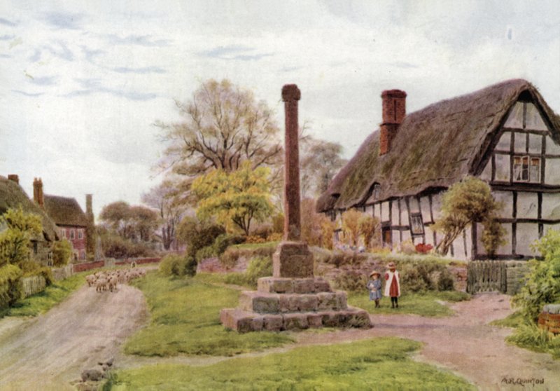 Village Cross, Ashton-under-Hill, Gloucester od Alfred Robert Quinton